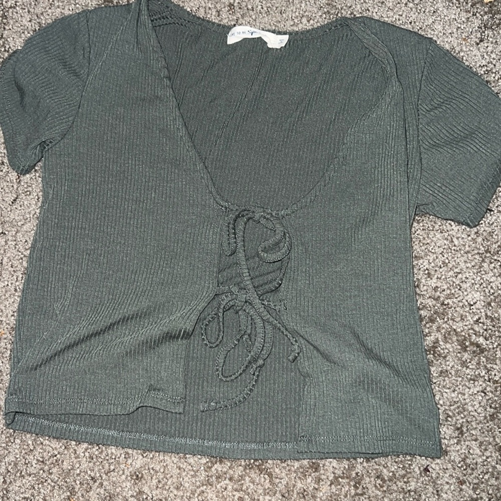 Dark green tie shirt